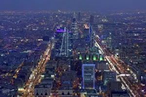Riyadh Skyline Prints: Panoramic view from the Sky Bridge