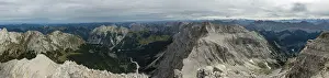 Tyrol Landscape Prints: Panoramic view from the summit of the Birkkarspitze
