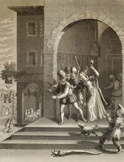 The Parable of the Prodigal Son Print, Steel Engraving 1853