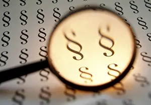 Justice Symbolic Picture Prints: Paragraphs under loupe
