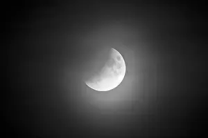 Deserted Cityscape Germany Prints: Partial lunar eclipse on 16.07