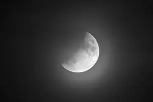 Baden Wurttemberg Cityscape Photography Prints: Partial lunar eclipse on 16.07