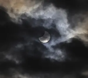 Central European Landmark Prints: Partial solar eclipse, thin cloud cover