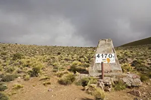 Overcast Sky Landscape Photography Prints: Top of the pass with the elevation of 4170 meters
