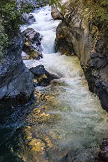 South Tyrol Waterfall Prints: Pass gorge with small waterfall