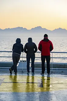 Northern Europe Ocean Views Prints: Passengers looking over the ocean