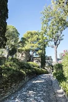 Fortified Castle Architecture Prints: Path towards a small castle, Saint-Florent