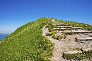 Central Europe Nature Reserve Prints: Path on the summit ridge to the summit at the Fellhorn