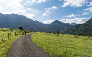 Deserted Mountain Path Prints: Path with view of Allgau Alps
