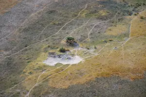 Prints of Paths, trails in the countryside, animal trails Aerial view of the Okavango Delta, near Maun, Okavango Delta, Botswana Maun Prints: Aerial View: Okavango Delta Trails Print