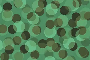 Contemporary Illustration Style Prints: A pattern of overlapping translucent green circles creates a vibrant