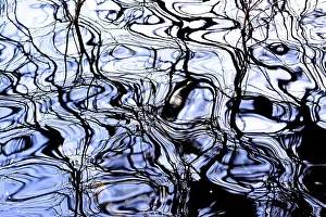 No People On The Waterfront Prints: Patterns reflected on a water surface