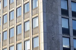 Images Dated 10th March 2024: Patterns and Structures on High-Rise Building Print