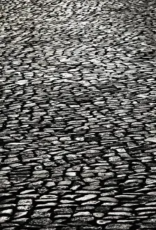 Backlit Cobblestones Prints: Pavement, backlit cobblestones