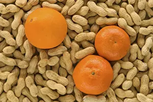 Fruit And Nut Photography Prints: Peanuts and tangerines