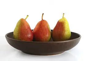 Fruity Still Life Photography Prints: Three pears in a fruit bowl