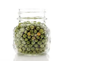 Studio Shot Of Peas Prints: Peas in a jar