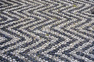 Symi Island Greece Prints: Pebble pavement, background, texture