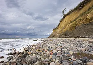 Baltic Seaside Resort Ahrenshoop Prints: Pebbles on beach, cliffs, Baltic Sea