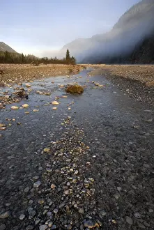 Bavaria River Landscape Prints: Pebbles in a riverbed, Upper Isar River