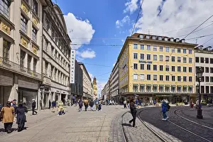 Munich Architecture Prints: Pedestrian zone, general architecture