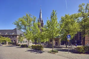 Cloudless Blue Sky Photography Prints: Pedestrian zone, general architecture