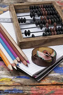 Colorful Stationery Set Prints: Pen and notebook tool a first grader to school