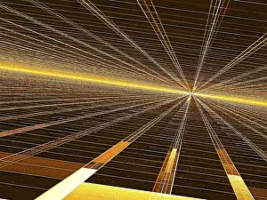 Deserted Futuristic Landscape Prints: Perspective background - abstract computer-generated image