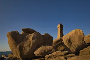 Granite Rock Landscape Prints: Phare de Ploumanac'h Lighthouse