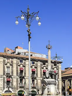 Prints of Piazza del Duomo, Fontana dell'elefante (Elephant Fountain) by Vaccarini 1735 in the baroque historic centre of Catania, Sicily, Italy Piazza del Duomo Catania Prints: Baroque Catania Print - Fontana dell'elefante 1735
