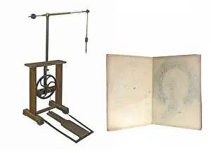Central Europe Historic Landmark Prints: Piercing machine and pattern sheet around 1900