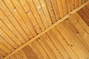 Wooden Wall Texture Prints: Pine planks boards on a ceiling and a wall texture background