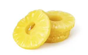 Bright White Background Prints: Pineapple slice isolated on white background