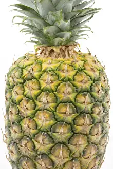Tropical Fruit Photography Prints: Whole pineapple on a white background