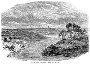 Deserted Hillside Scene Prints: Plain of Babylon, Egypt, landscape