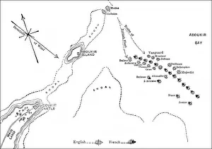 Deserted Egyptian Landscape Prints: Plan of the Battle of the Nile
