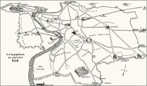 The Plan of the Papal Rome Print, 16th Century
