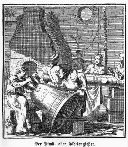Prints of The Plasterer, the Bell Caster, copper engraving, Regensburg Book of Estates, 1698, Christoph Weigel the Elder (1654, 1725) Christoph Weigel Prints: The Plasterer, Copper Engraving Print, 1698