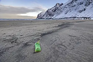 Senja Island Norway Prints: Empty plastic bottle on the beach