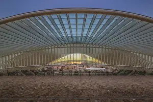 Prints of Platforms with dome and skyline, Liege-Guillemins station, Liege, Belgium Platforms with dome and skyline, Lige-Guillemins station, Lige, Belgium Liege Prints: Liege-Guillemins Station Print, Belgium