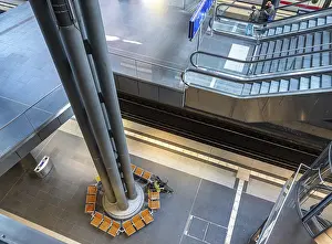 Urban City Center Prints: Platforms and escalators at the main station
