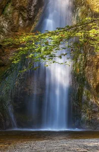 Rocky Waterfalls Europe Prints: Plotz waterfall, natural monument