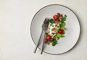 Poached Egg Prints: Poached egg, with bacon and vegetables