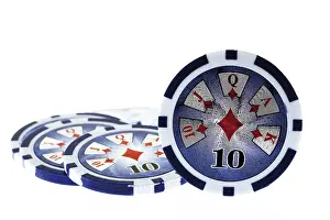 Indoor Studio Backgrounds Prints: Poker chips