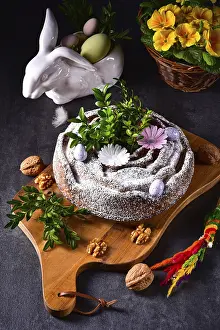 Decorative Easter Treats Prints: Polish Easter cake with nuts and chocolate