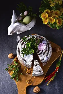 Polish Easter Cake Prints: Polish Easter cake with nuts and chocolate