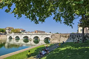 Southern Europe Ruins Prints: Ponte d'Augusto, Rimini, Emilia-Romagna