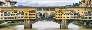 Historic Bridge Architecture Prints: Ponte Vecchio over the river Arno