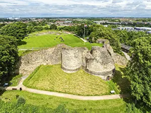 Pontefract Castle Print from a Drone, England