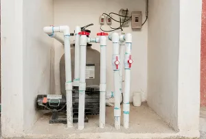 Pool Water Purification Prints: Pool pump with sand filter installed